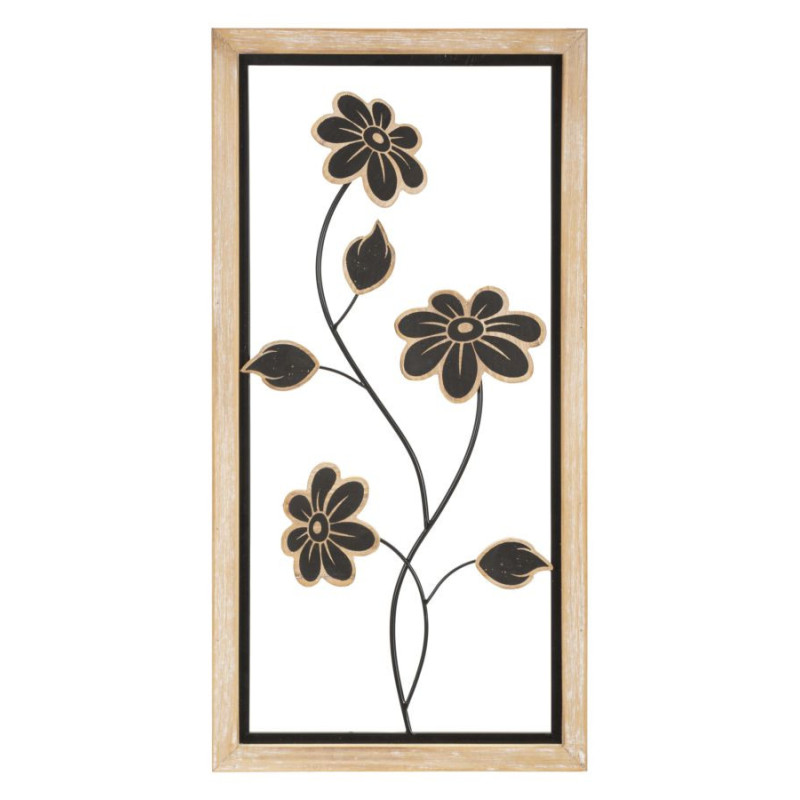 Pannello In Ferro E Legno Girish -b- cm 30x2,5x60