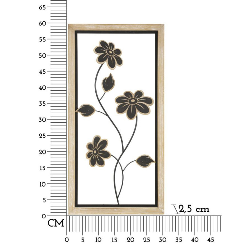 Pannello In Ferro E Legno Girish -b- cm 30x2,5x60