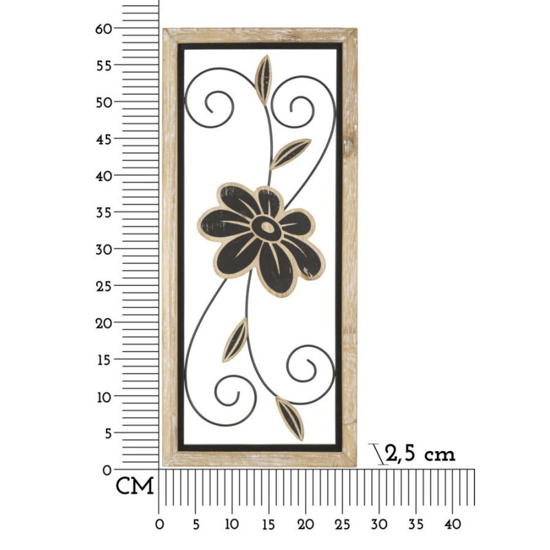 Pannello In Ferro E Legno Koman -a- cm 26x2,5x60