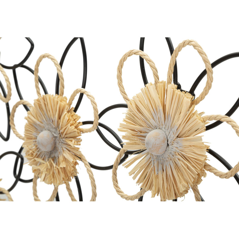 Pannelo In Ferro E Raffia Flow cm 60x4x35