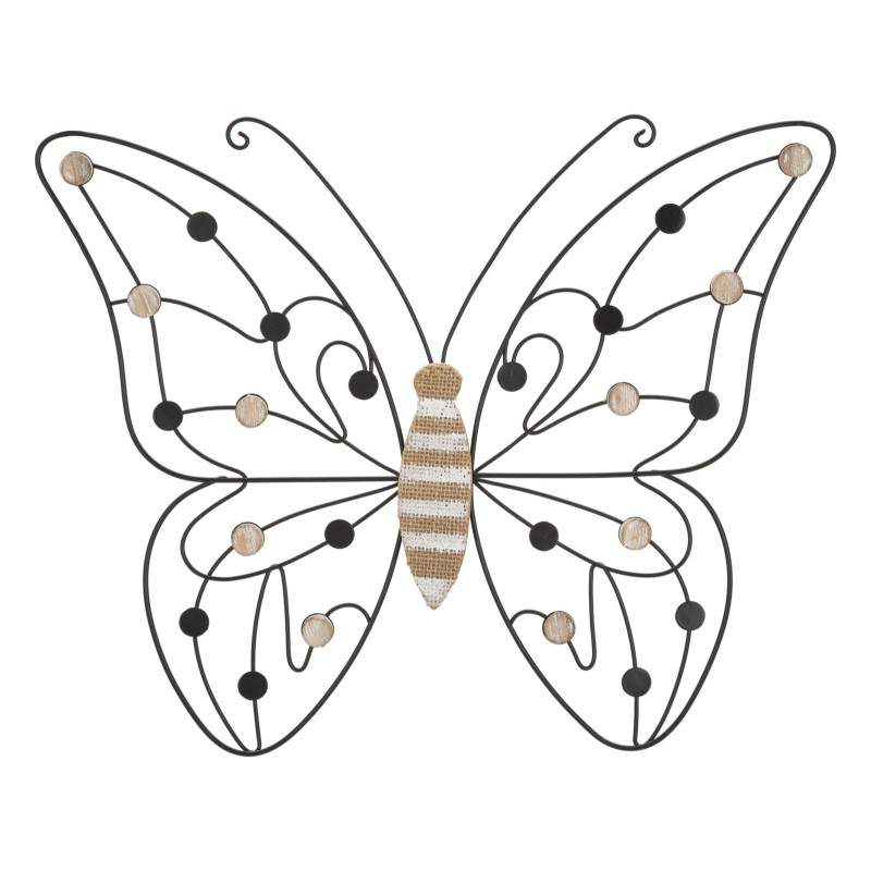 Pannello In Ferro E Legno Butterfly cm 39,5x1,5x33,5 Min 2