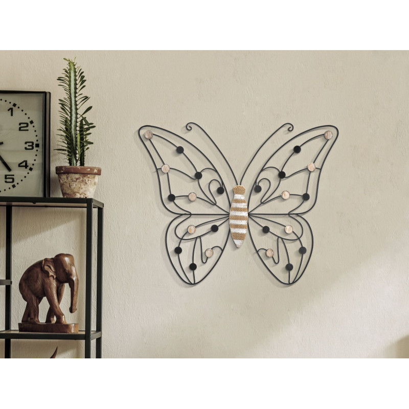 Pannello In Ferro E Legno Butterfly cm 39,5x1,5x33,5 Min 2