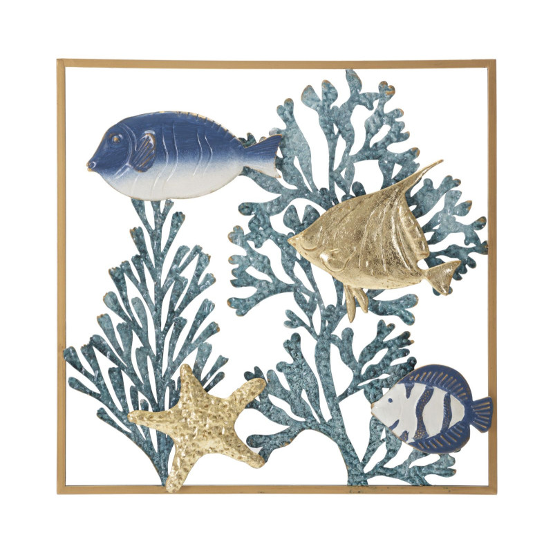 Pannello In Ferro Fish cm 50,2x3,8x50,2