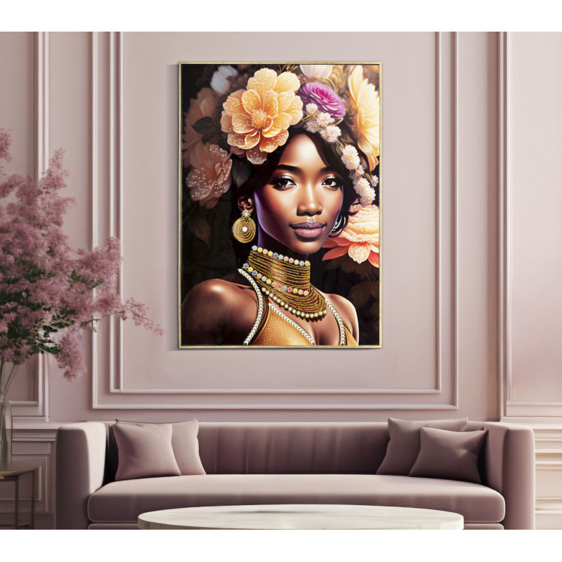 Dipinto Su Tela Con Cornice Zena -a- cm 72x4,5x102