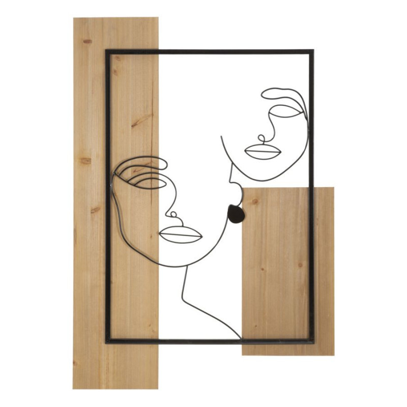 Pannello Da Muro Faces Ferro E Wood cm 63x2x90