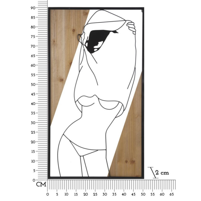 Pannello Da Muro Strip -b- Ferro E Wood cm 50x2x90
