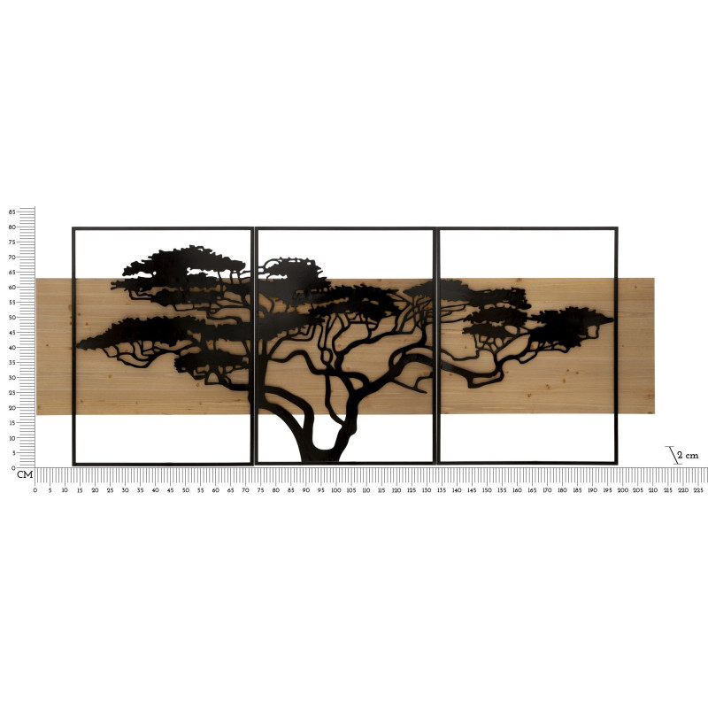 Pannello Da Muro Lagos Ferro E Wood Set 3pz cm 204x2x80 (72x2x80-60x2x80)