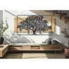 Pannello Da Muro Tree Ferro E Wood Set 3pz cm 176x2x90 (63x2x90-50x2x90)
