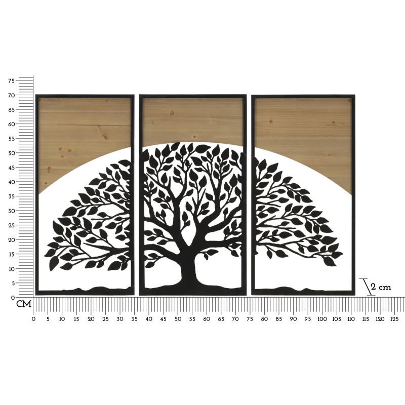 Pannello Da Muro Arc Ferro E Wood Set 3pz cm 105x2x70 (35x2x70)
