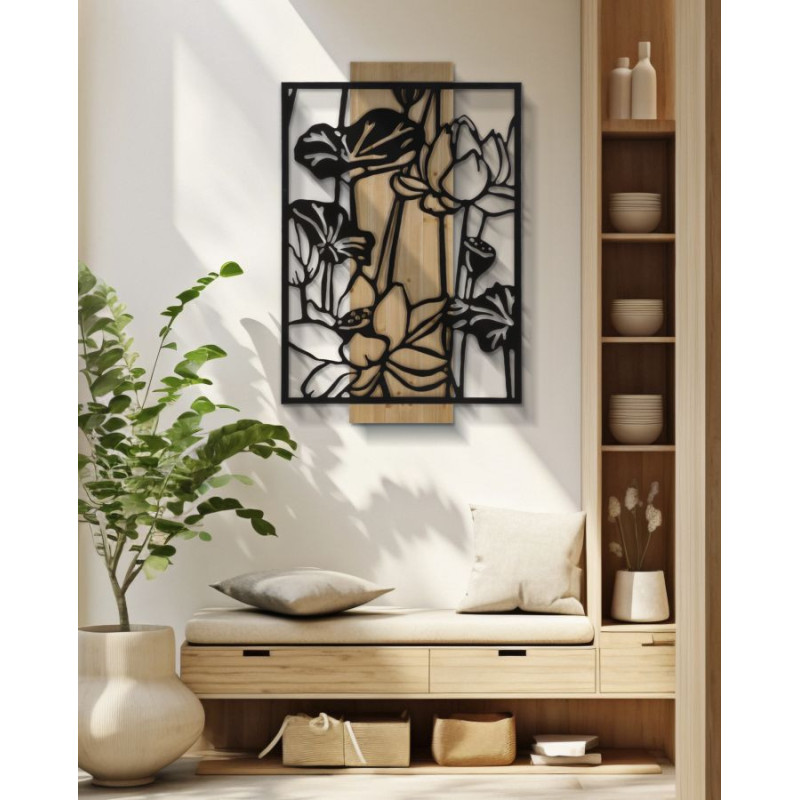 Pannello Da Muro Lotus Ferro E Wood cm 60x2x90
