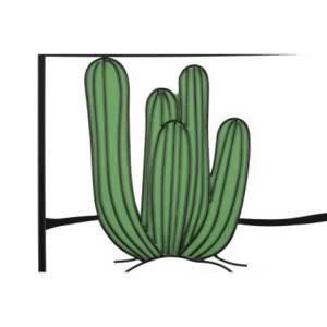 Zoom Pannello Da Muro Cactus cm 60x1,3x33