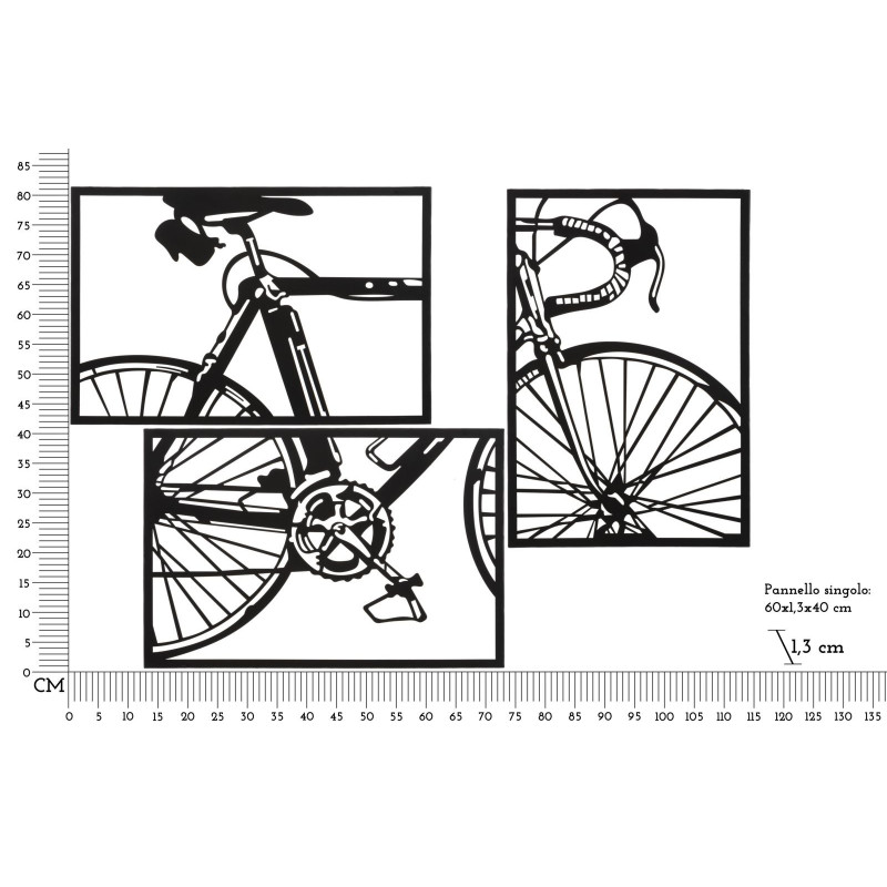 Pannello Da Muro Bike Set 3pz cm 40x1,3x60 (singolo Pz)
