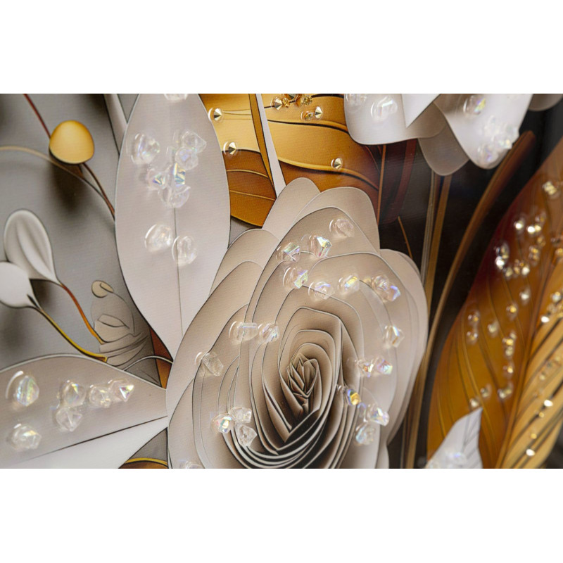 Dipinto Su Tela Laccato Flora Con Cornice cm 42x3,5x62