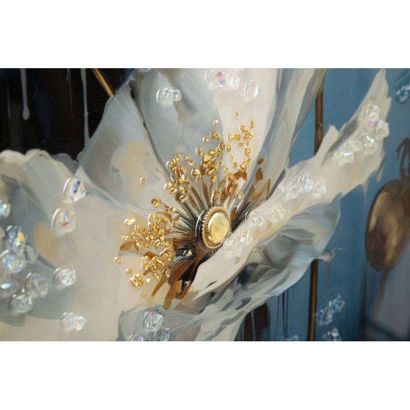 Dipinto Su Tela Laccato Bluey Con Cornice cm 42x3,5x62