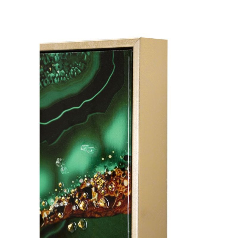 Dipinto Su Tela Laccato Smeraldy -a- Con Cornice cm 82x4x62