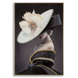 Dipinto Su Tela Laccato Wien Hat -b- Con Cornice cm 62x4x92