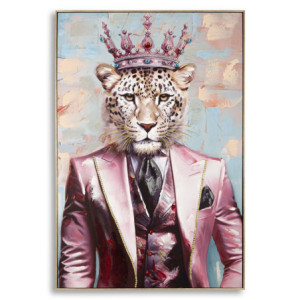 Dipinto Su Tela King -b- Con Cornice 82x4,5x122