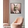Dipinto Su Tela Laccato Bunny Con Cornice cm 62,5x2,8x62,5