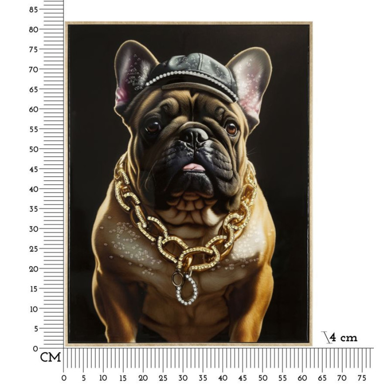 Dipinto Su Tela Laccato Bully Con Cornice cm 62x4x82