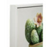 Stampa Su Tela Laccata Con Cornice Vasetto Cactus -a- cm 40x2,8x40