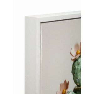Zoom Stampa Su Tela Laccata Con Cornice Vasetto Cactus -c- cm 40x2,8x40