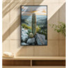 Stampa Su Tela Laccata Con Cornice Cactus -a- cm 60x4x90