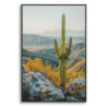 Stampa Su Tela Laccata Con Cornice Cactus -b- cm 60x4x90