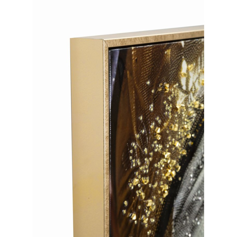 Dipinto Su Tela Laccato Nairobi Con Cornice -a- cm 52x4x102