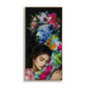 Dipinto Su Tela Laccato Moira Con Cornice -b- cm 52x4x102