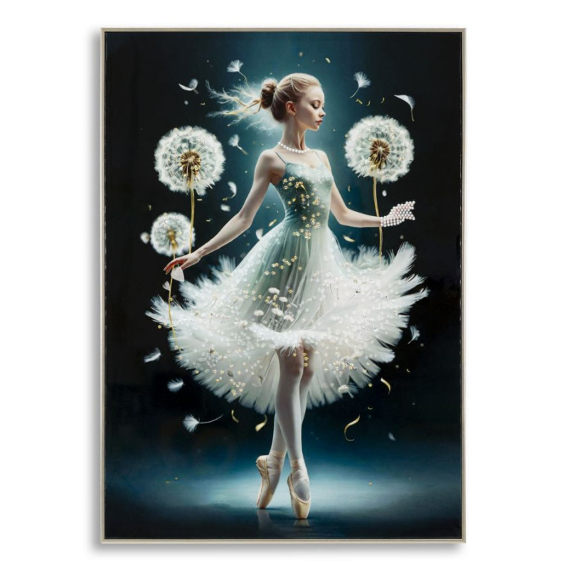 Dipinto Su Tela Laccato Dancing Con Cornice -a- cm 72x4x102