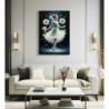 Dipinto Su Tela Laccato Dancing Con Cornice -a- cm 72x4x102