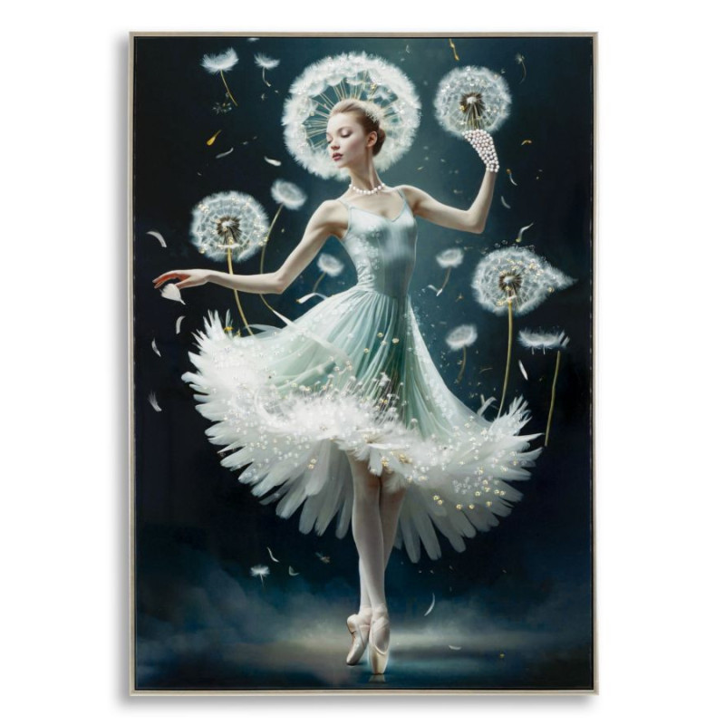 Dipinto Su Tela Laccato Dancing Con Cornice -b- cm 72x4x102