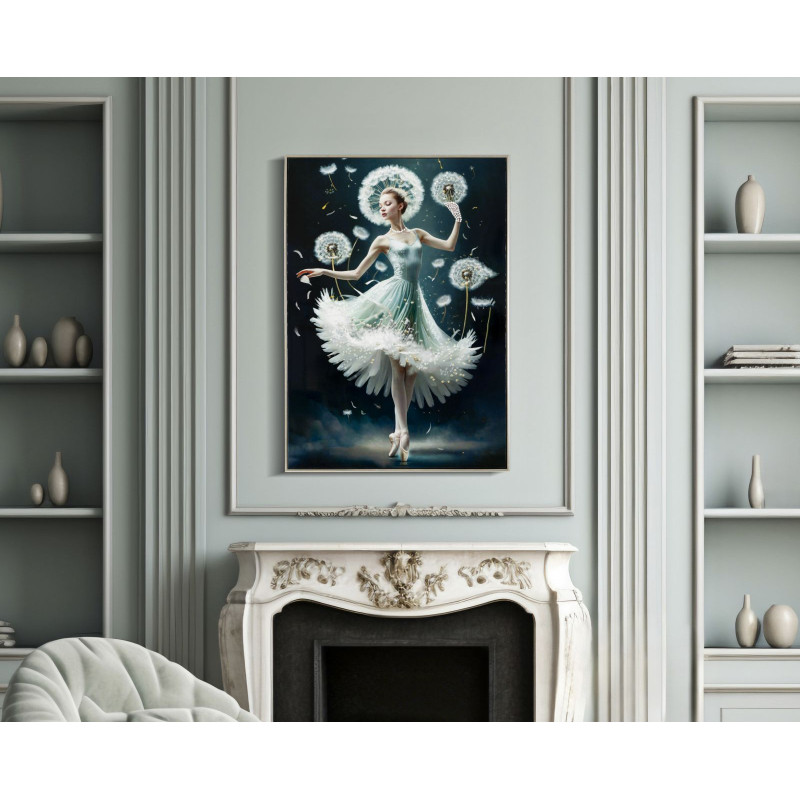 Dipinto Su Tela Laccato Dancing Con Cornice -b- cm 72x4x102