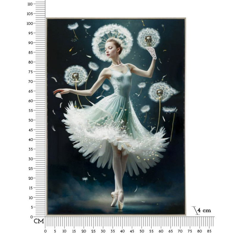 Dipinto Su Tela Laccato Dancing Con Cornice -b- cm 72x4x102