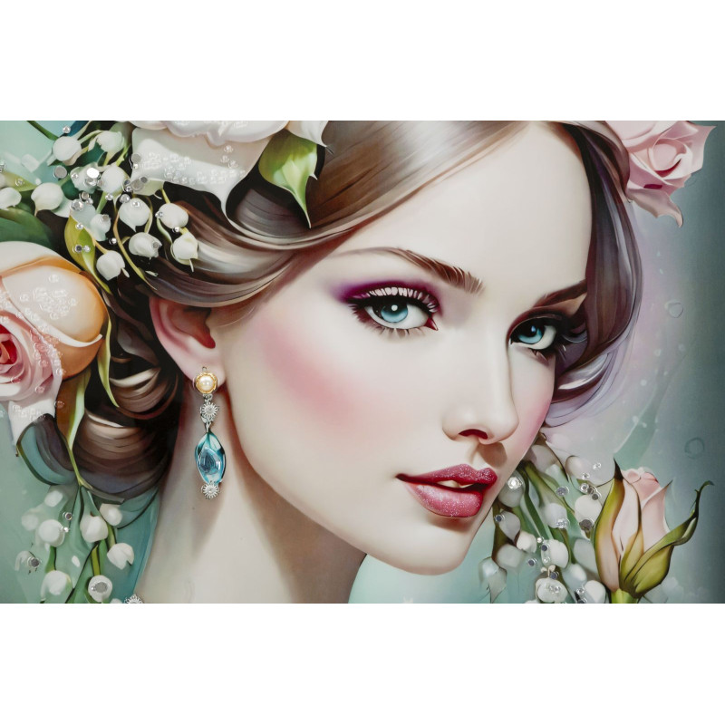 Dipinto Su Tela Laccato Fantasy Con Cornice -a- cm 72x4x102