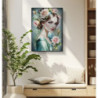 Dipinto Su Tela Laccato Fantasy Con Cornice -a- cm 72x4x102