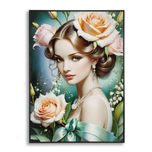Dipinto Su Tela Laccato Fantasy Con Cornice -b- cm 72x4x102