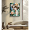 Dipinto Su Tela Laccato Fantasy Con Cornice -b- cm 72x4x102
