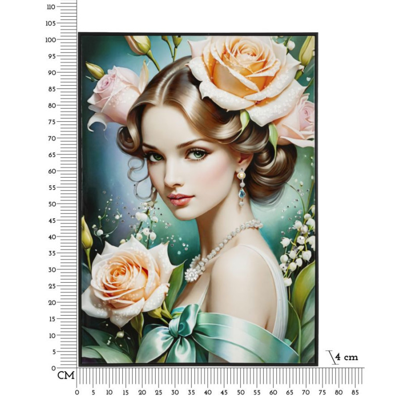 Dipinto Su Tela Laccato Fantasy Con Cornice -b- cm 72x4x102