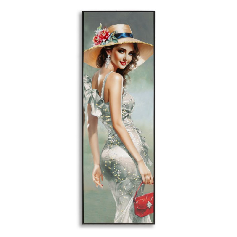 Dipinto Su Tela Laccato Elegant Con Cornice -a- cm 52x4,5x152