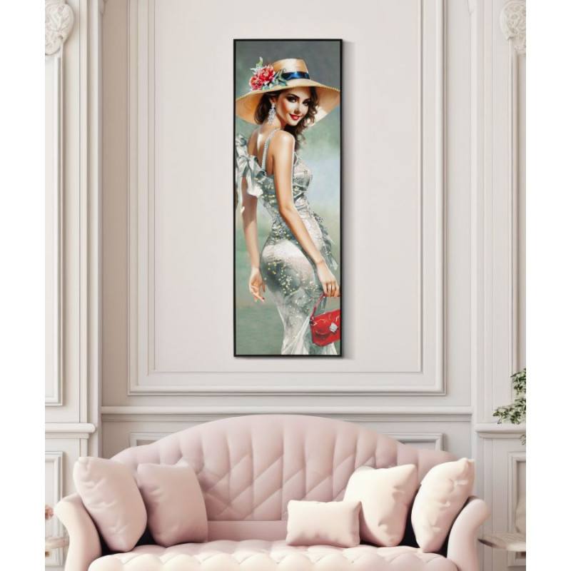 Dipinto Su Tela Laccato Elegant Con Cornice -a- cm 52x4,5x152