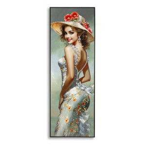 Dipinto Su Tela Laccato Elegant Con Cornice -b- cm 52x4,5x152