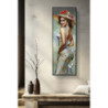 Dipinto Su Tela Laccato Elegant Con Cornice -b- cm 52x4,5x152