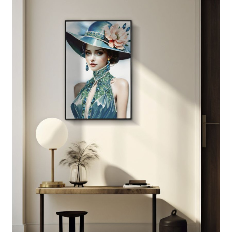 Dipinto Su Tela Laccato Pam Con Cornice -b- cm 62x4x92