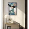 Dipinto Su Tela Laccato Pam Con Cornice -b- cm 62x4x92