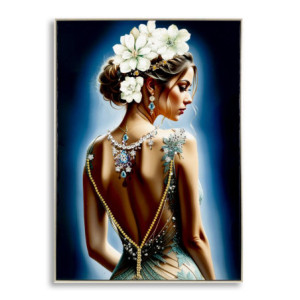 Dipinto Su Tela Laccato Isabel Con Cornice -a- cm 72x4x102