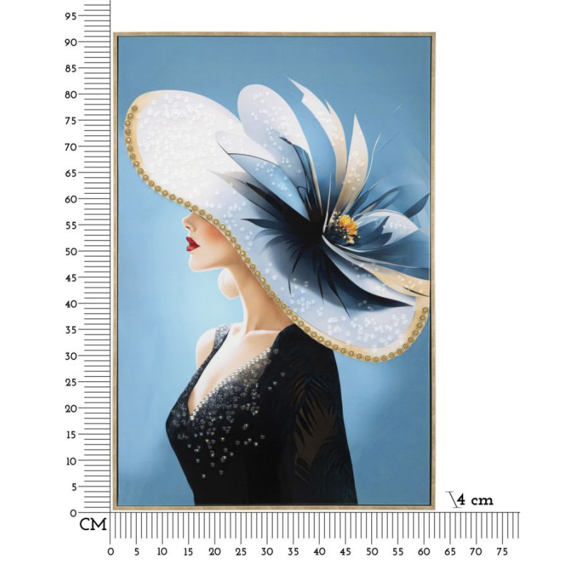 Dipinto Su Tela Laccato Dori Con Cornice -b- cm 62x4x92