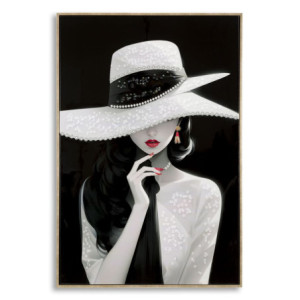 Dipinto Su Tela Laccato Marty Con Cornice -a- cm 62x4x92