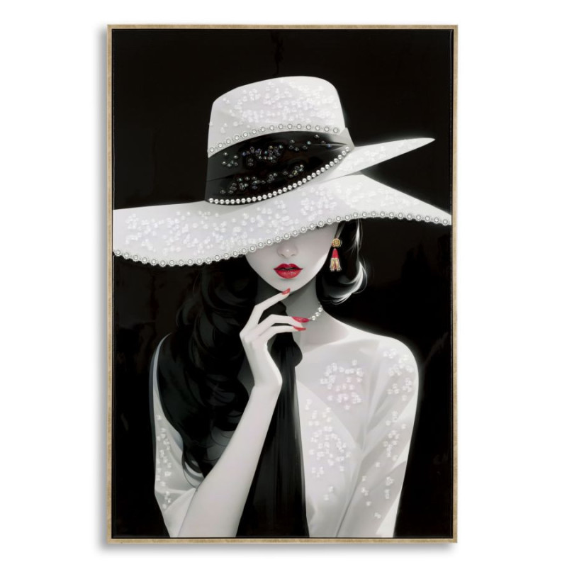 Dipinto Su Tela Laccato Marty Con Cornice -a- cm 62x4x92
