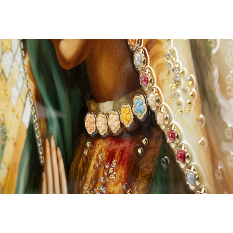 Dipinto Su Tela Laccato Madonna -a- Con Cornice cm 72x4x102